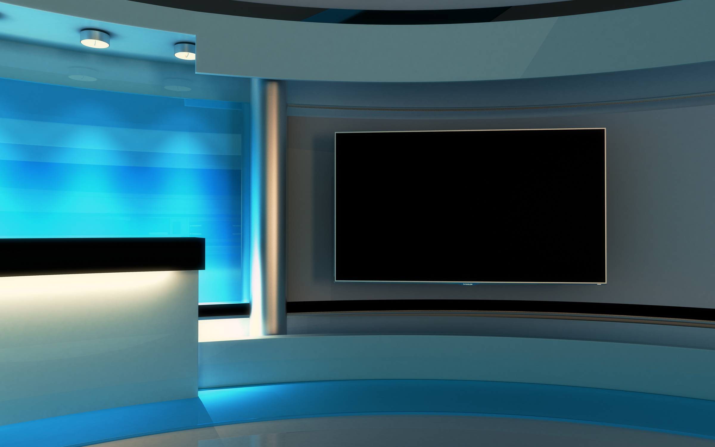 Tv Studio. News studio.